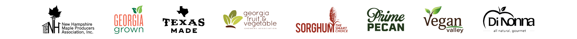 FEAST Global has served New Hampshire Maple Producers, Georgia Grown, Texas Made, Georgia Fruit and Vegetable Growers, U.S. Sorghum, Prime Pecan, Vegan Valley, DiNonna